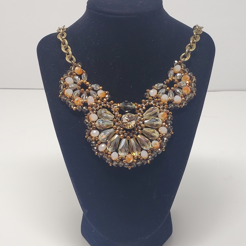 Vintage Chunky large statements with multi colored faux gemstones gold